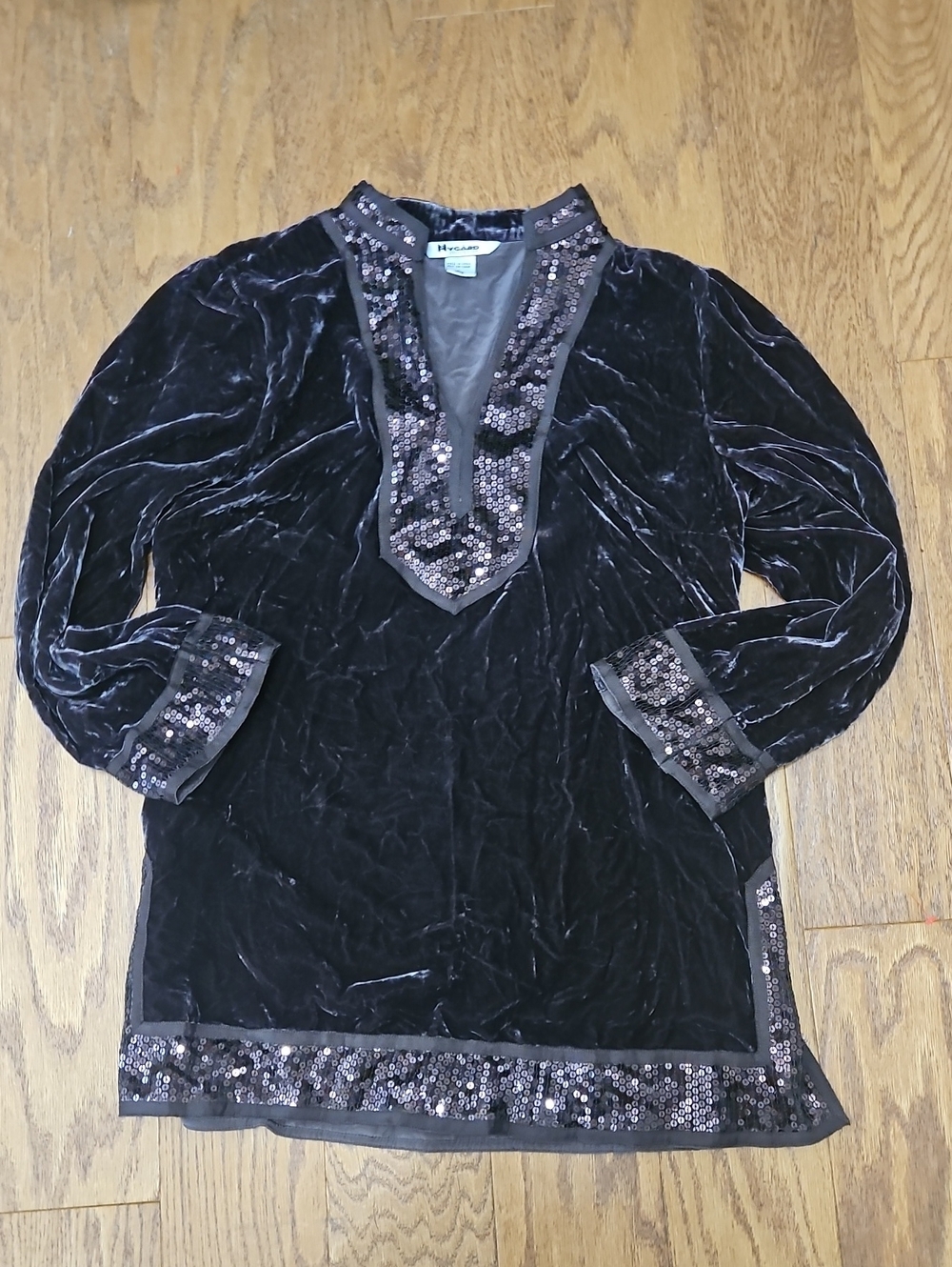 Nygard Collection Velvet Sequintunic top Sz Large
